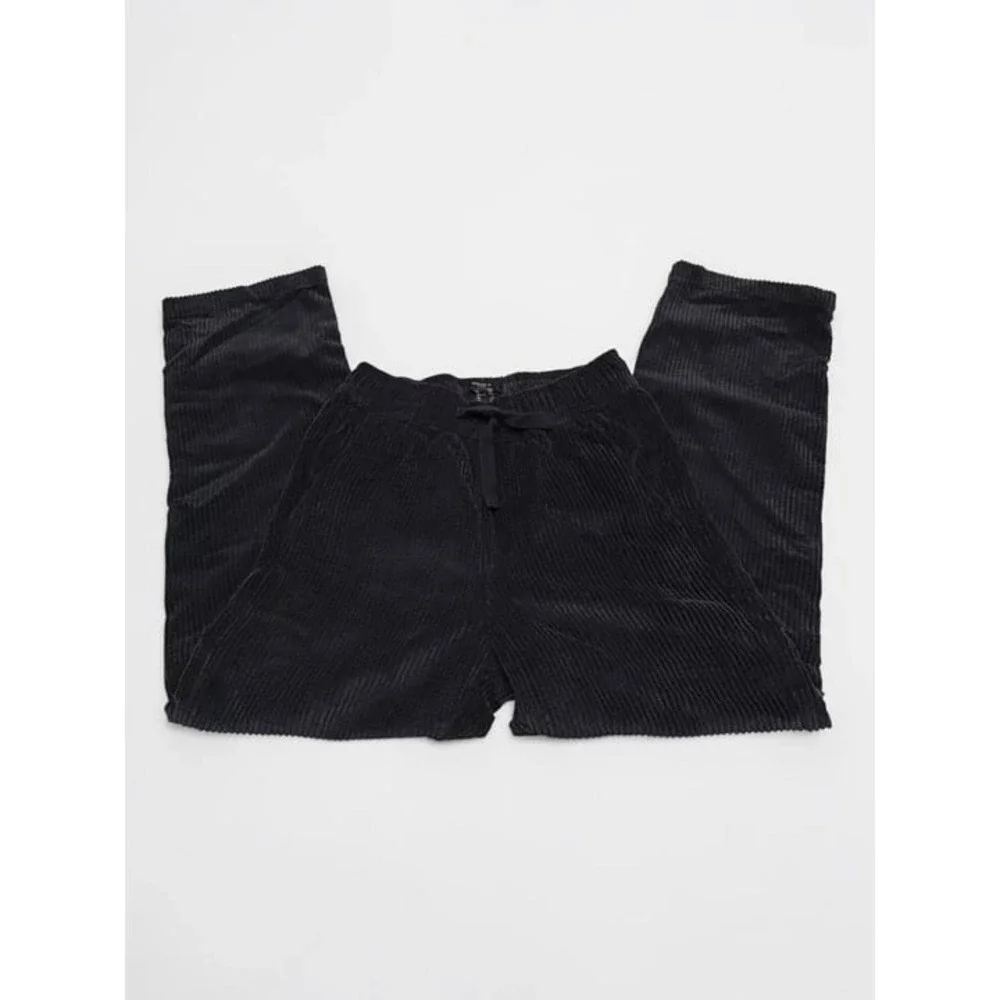 Forever 21 Kids Black Corduroy Drawstring Pants Size 5/6